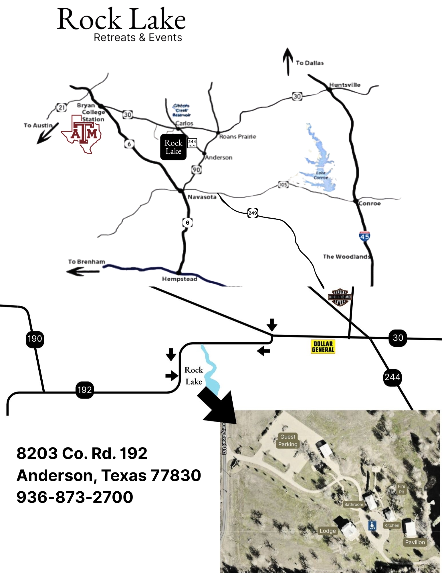 Map to Rock Lake